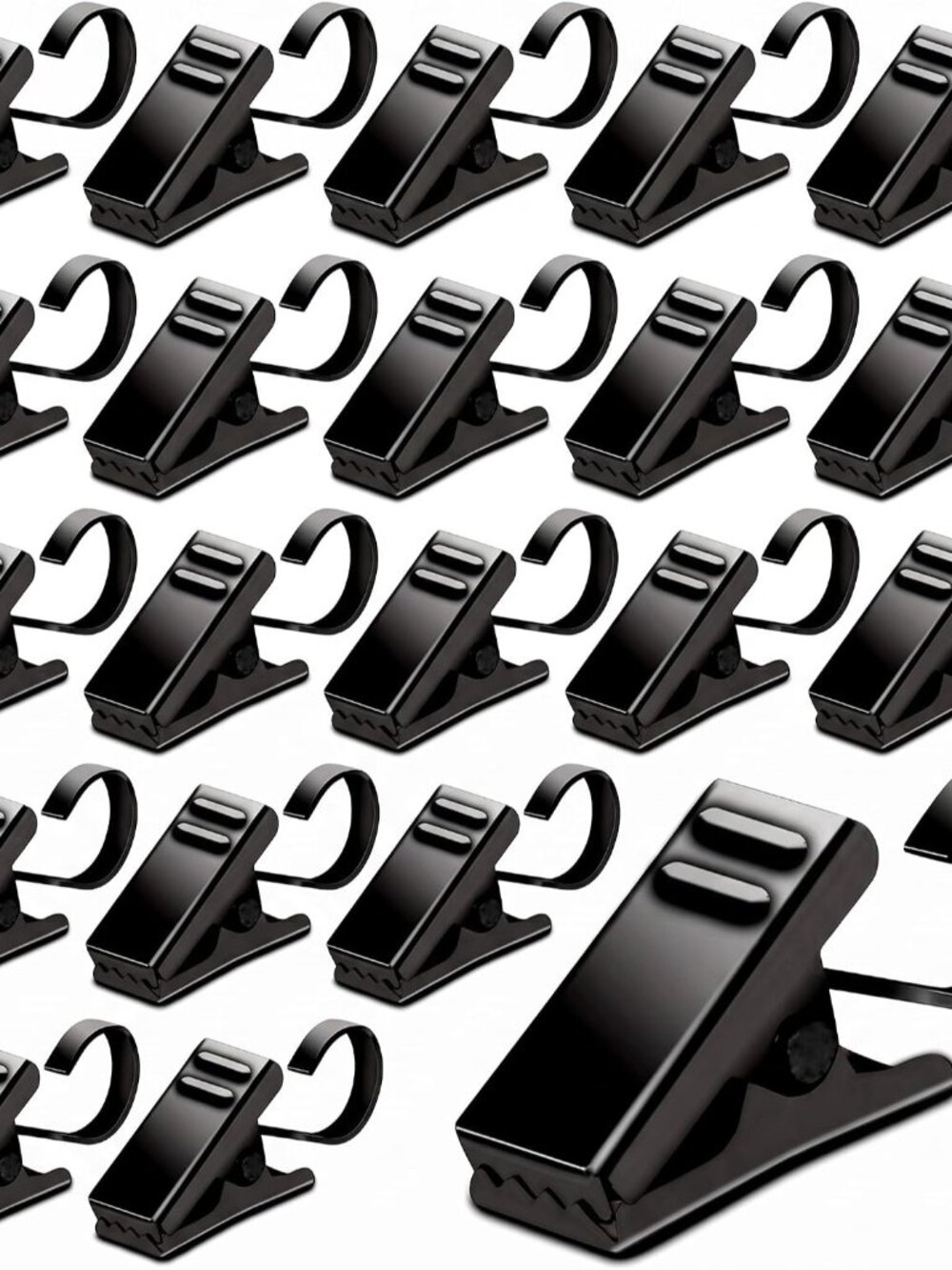 Pack of 25 Black Curtain Clips String Light Hangers Small Metal Wire